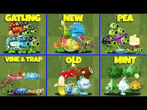 6 Team GATLING x NEW x PEA x VINE x OLD x MINT Battlez - Who Will WIn? - PvZ 2 Battlez