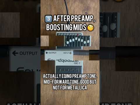 Where to place EQ pedal? Examples in front vs loop, boosting or scooping mids. Metallica tone