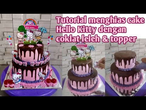 Tutorial menghias cake Hello Kitty @Azizahcake_official #videoviral