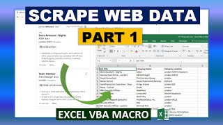 Scrape Web Data Excel VBA Macro (Part 1/2)
