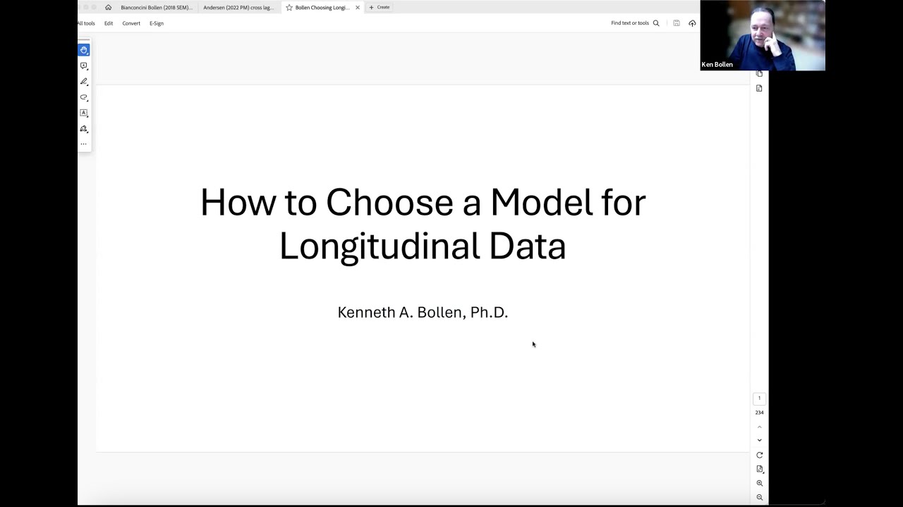 Kenneth A. Bollen on Choosing Models for Longitudinal Data Analysis