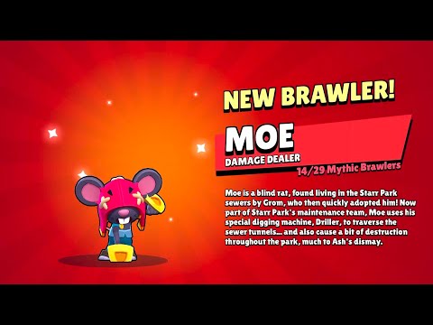 NEW BRAWLER UNLOCKED! (Maxing "MOE" DAMAGE DEALER)