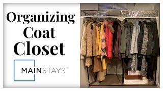 Organizing Coat Closet with Mainstays Extra Wide Clothes Closet - *5 Month Update In Description*