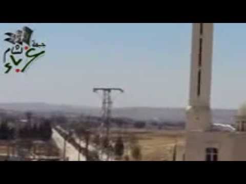 استهداف مقرات النظام بصاروخ محلي الصنع في بلدتي نبل والزهراء في ريف حلب الشمالي من قبل جبهة غرباء الشام