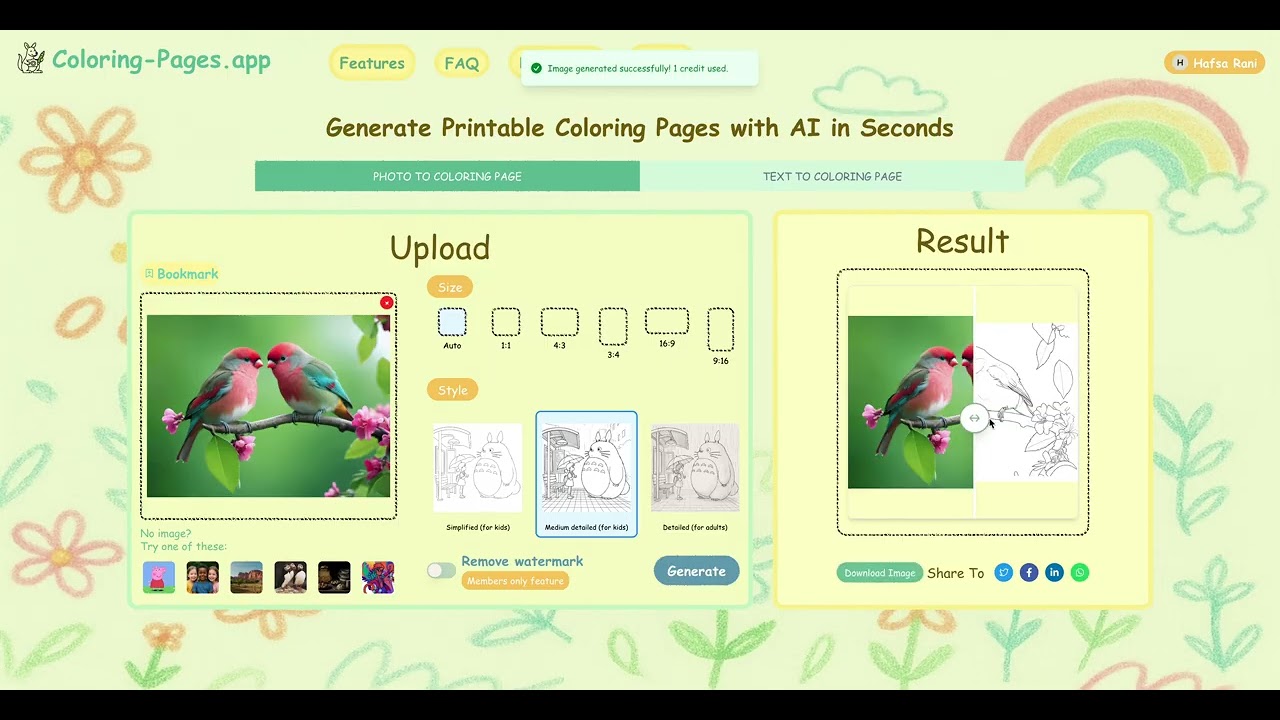 coloring-pages.app demo video