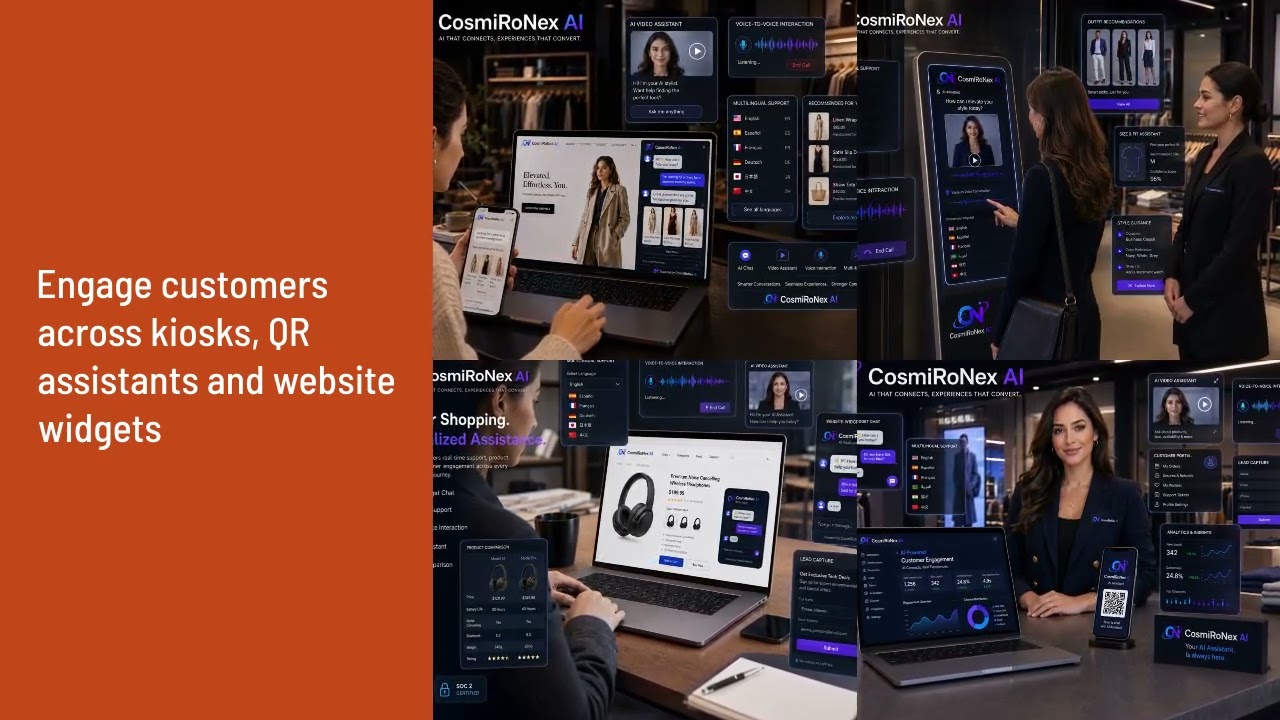 CosmiRoNex AI — Website, QR, Kiosk and Customer Engagement — click to play