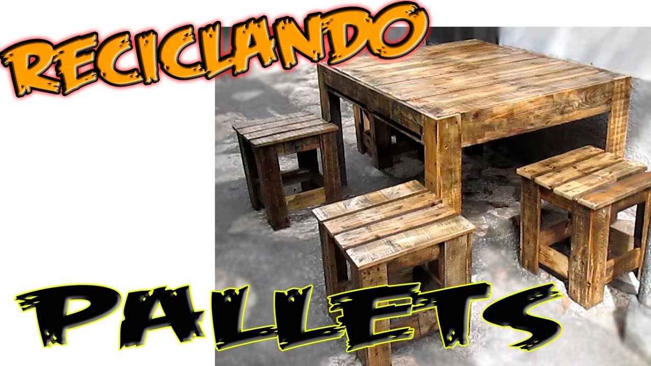 Reciclando Pallets: Mesa y banquitos