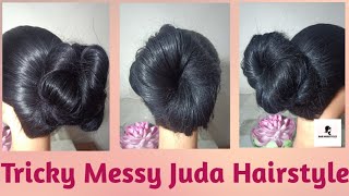Tricky Messy Juda Hairstyle || Easy Messy Juda Hairstyle || Step By Step 🌼