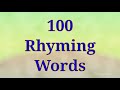 Rhyming Words For Kids L English Rhyming Words