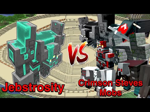 Minecraft |Mobs Battle| Jebstrosity VS His own Mod ( Crimson Steve's More Mobs)