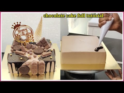 chocolate cake | chocolate cake decoration | chocolate birthday cake  | 1kg square chocolate cake