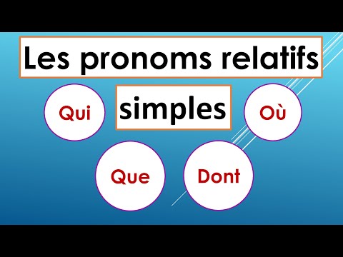 Les pronoms relatifs en français : QUI, QUE, Où, DONT