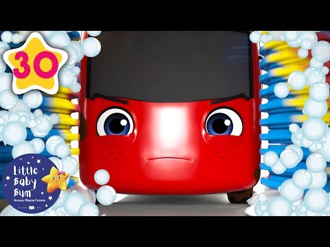 My Little Red Bus and The Carwash | Go Buster | Baby Songs +More Nursery Rhymes | Little Baby Bum