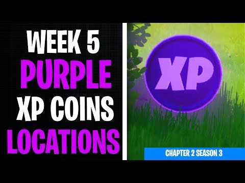 All 2 Purple XP Coins Locations Week 5 - Secret XP Coins Fortnite Chapter 2 Season 3