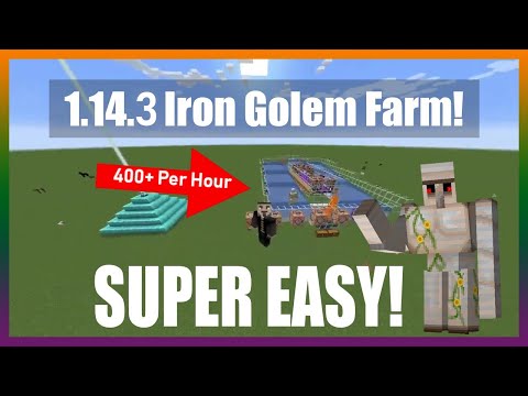 Minecraft 1.14.3 Update Iron Farm 400+ Iron Per Hour Easy Simple Java Edition
