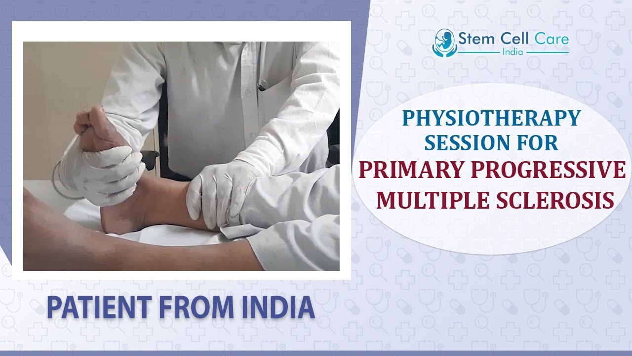 Physiotherapy session for Primary Progressive Multiple Sclerosis disease during stem cell therapy
