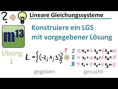 Lineares Gleichungssystem (LGS) mit vorgegebener Lösungsmenge aufstellen
