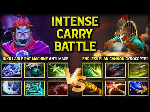 INTENSE CARRY BATTLE BETWEEN UNKILLABLE LATE GAME ANTI MAGE VS. ENDLESS FLAK CANNON GYROCOPTER DOTA2