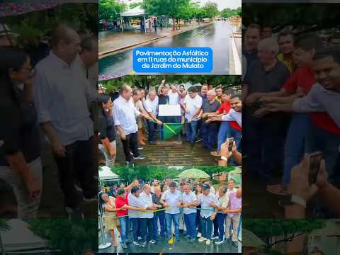 Debaixo de chuva, entregamos 11 ruas asfaltadas em Jardim do Mulato