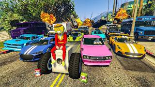 EL ÚLTIMO EXPLOTA CON COCHES ALEATORIOS! UNA LAVADORA JAJAJA - GTA 5 ONLINE