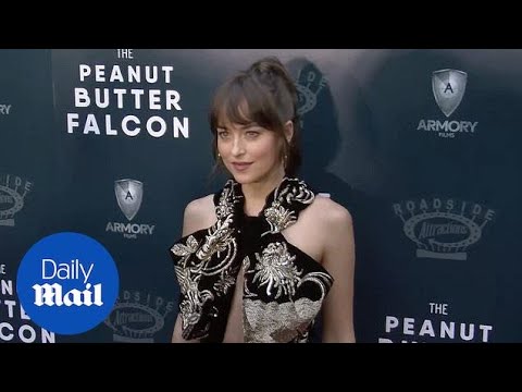 Dakota Johnson in black at 'The Peanut Butter Falcon' premiere