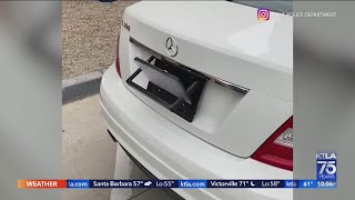 Mercedes suspected in Irvine burglaries had license plate flipper