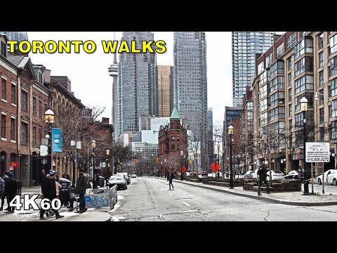 Downtown Toronto Pandemic Walk along King & Front Street East [4K]