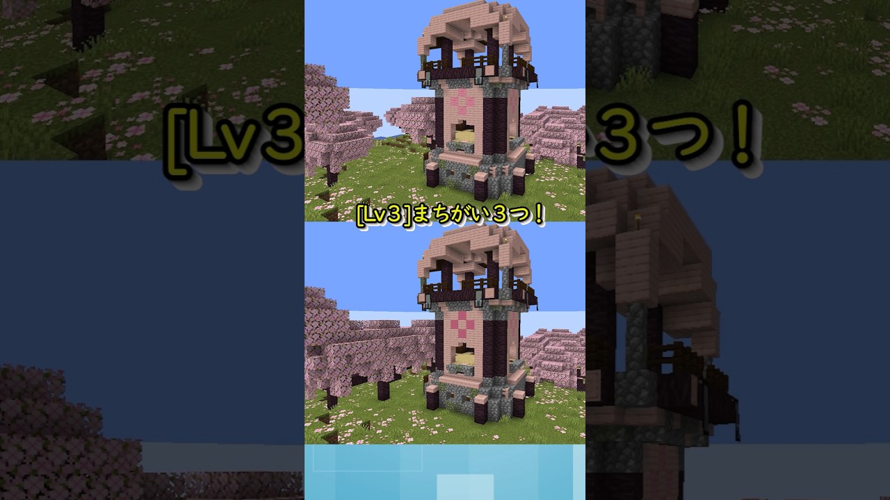 【マイクラ】【Spot the Difference!】Lv３！まちがい探し　#間違い探し #マイクラ #マインクラフト  #shorts