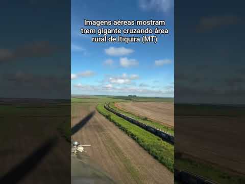 Imagens aéreas mostram trem gigante cruzando área rural de Itiquira (MT) #itiquira #mt