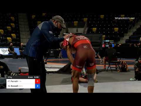 57 Kg Quarters Frank Perrelli Titan Mercury Wrestling Club TMWC LVWC Vs Sean Russell Gopher Wrestl