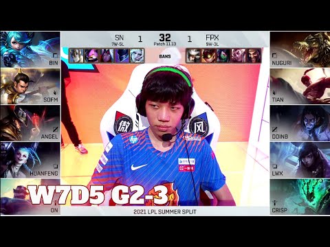 SN vs FPX - Game 3 | Week 7 Day 5 LPL Summer 2021 | Suning vs FunPlus Phoenix G3