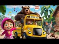 Masha Bear Wheel On The Bus English Nursery Rhymes For Babies And Kids Cocomelon
