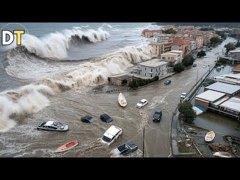 Sturmfluten heute in Italien! Zyklon Harry trifft Sizilien mit 8 m hohen Wellen