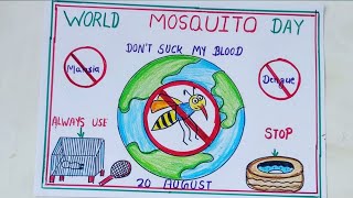 world Mosquito day Drawingworld Mosquito day Poste