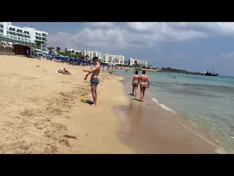Walking Down Protaras Beach Cyprus