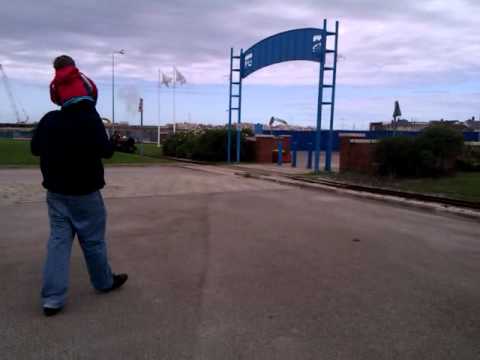 2011 08 14 Leo watching the train at Rhyl