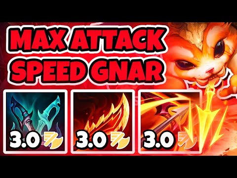 MAX ATTACK SPEED GNAR!!! (New 3.0 Cap) Season 15 Gnar Gameplay (League of Legends)
