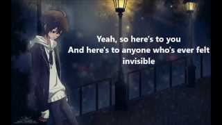 Invisible - Hunter Hayes - Nightcore - lyrics on screen