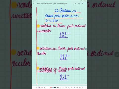 #shorts 20. Scăderea cu trecere peste ordin a nr. mai mici decât 1.000 - Matematică - ŞCOALA ONLINE