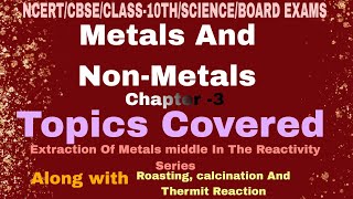 Extraction Of Metals In The Middle Of The Reactivity Series.Chapter-3(Metals And Non-Metals)Class10