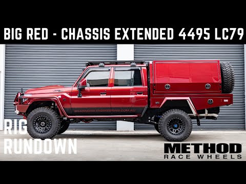 Big Red - Chassis extended 4495 LC79 Series Land Cruiser. Full vehicle build by Shannons Engineering