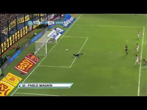 Gol de Magnín. Boca 0 - Unión 3. Fecha 4. Torneo Final 2013. Fútbol Para Todos