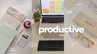 productive vlog — desk setup organization, stationery haul, digital decluttering