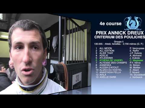 Cédric MEGISSIER nous parle d'ATHENA DE VANDEL dans le Critérium des Pouliches - A2TURF.COM