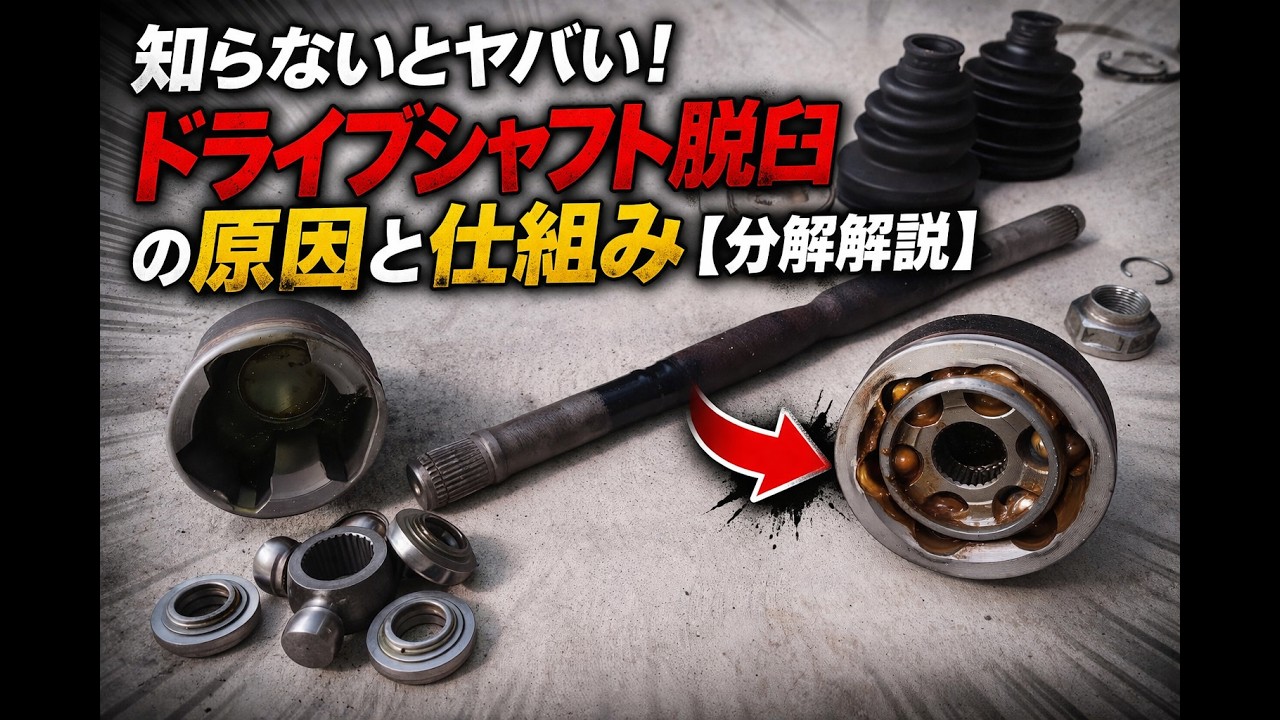 知らないとヤバい…ドライブシャフト脱臼の原因と仕組み【分解解説】