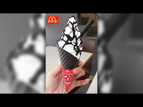 McDonald's™ Vanilla Black Waffle Cone Ice Cream 🍦