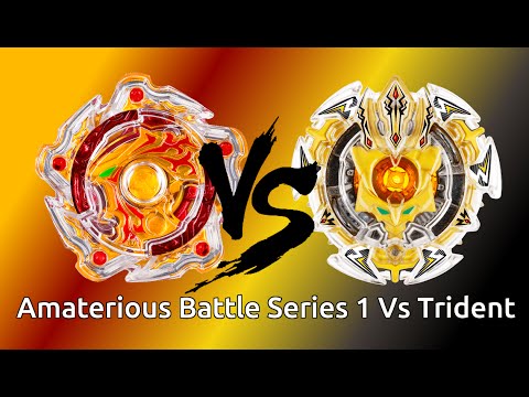 Beyblade Burst B-00α Amaterios Aero Assault  Battle Series 1 Vs Trident Heavy Claw