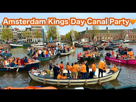 How Amsterdam Celebrated Kings Day on Amstel and the Canals 2023 || Amsterdam Koningsdag🧡🧡🧡🇳🇱