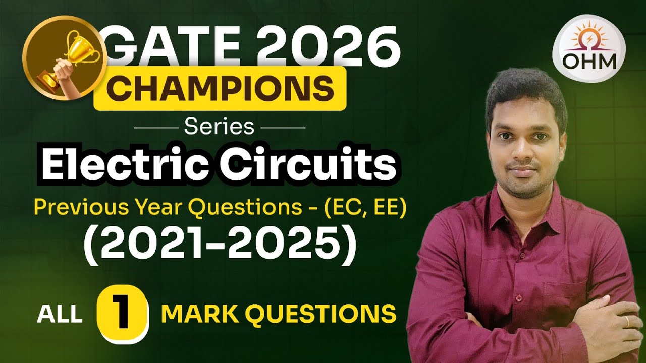 GATE 2021–2025 Electric Circuits PYQs (ECE/EE) (1 Mark) | Champion Series | GATE 2026