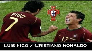Luis Figo und Cristiano Ronaldo bei der EM 2004